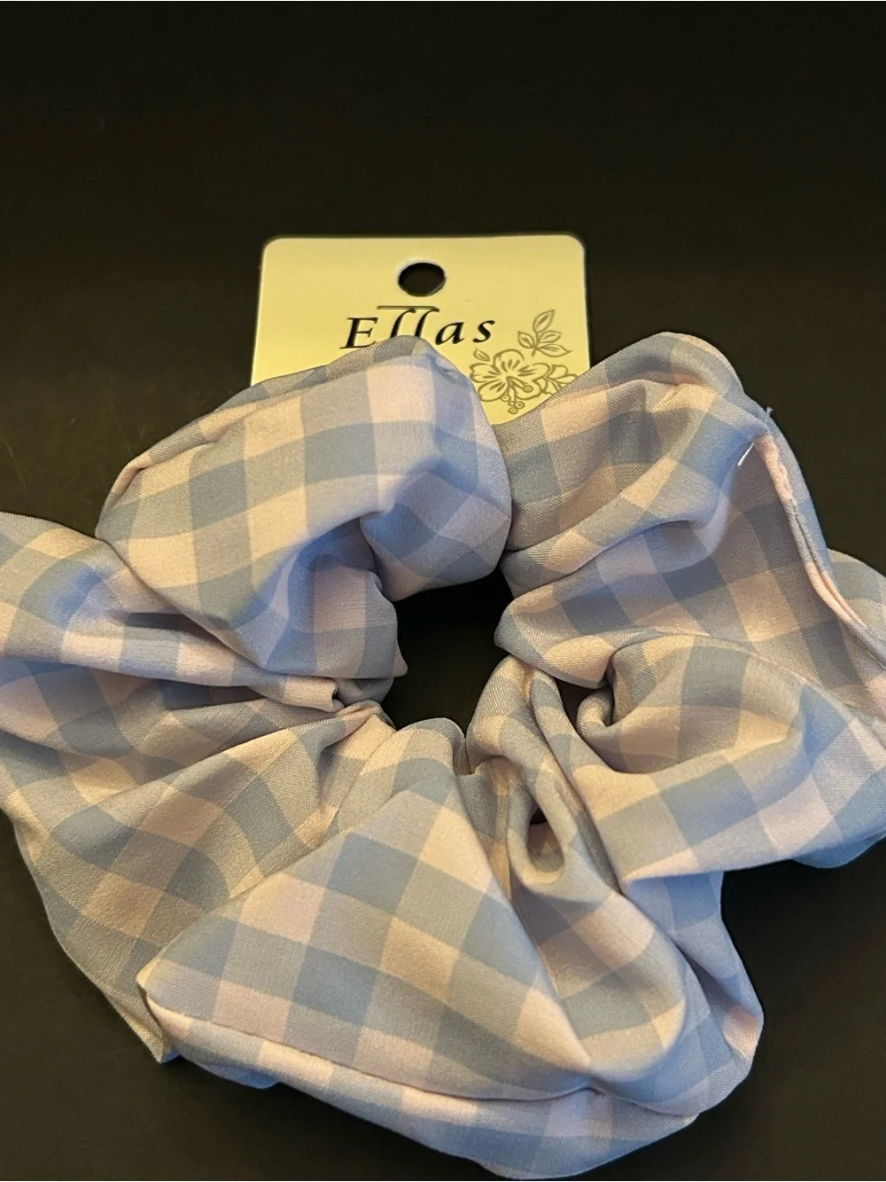 Ellas Women’s Large Gingham Scrunchie Set of Six Blue & Multi Color Options NWT
